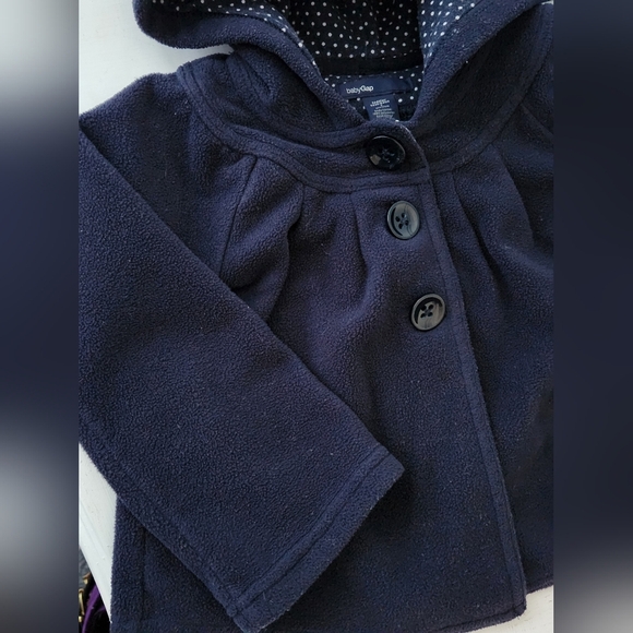 Baby Gap Girl's Navy Fleece Fall Jacket Size 2 - Picture 5 of 7